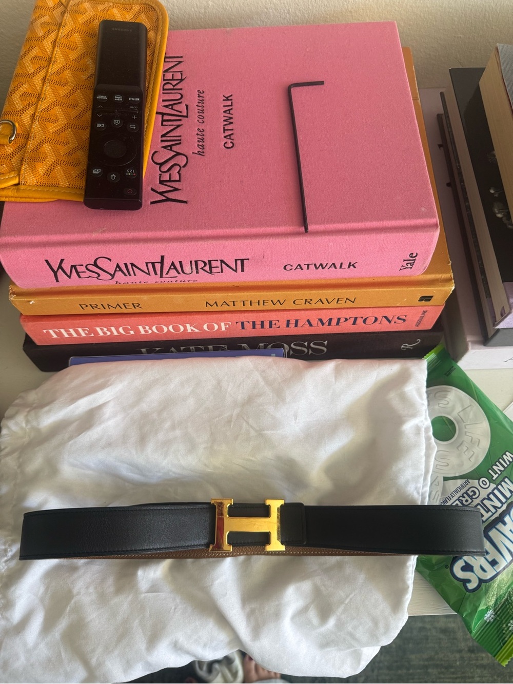 Hermes H belt buckle & reversible leather strap